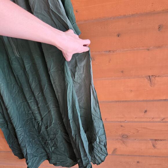 For Restless Sleepers Gradiant Tye & Dye Maxi Dress XS Silk Green Ombre Kaftan - Picture 6 of 7